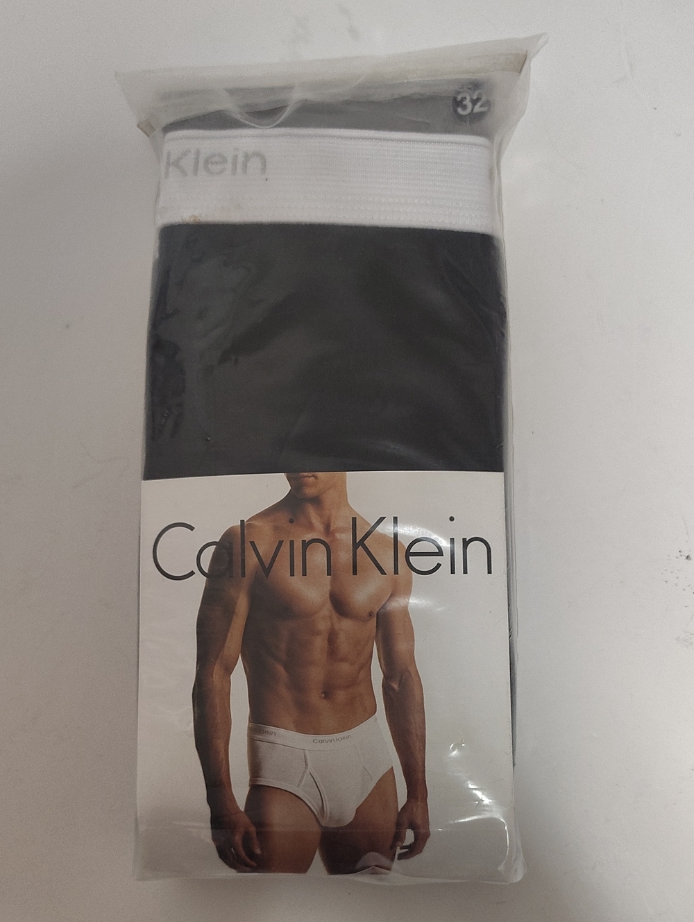 Rare Calvin Klein Classic Men's Briefs Black with White Waistband -3Pack-Size 32